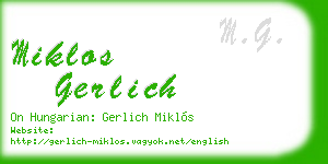 miklos gerlich business card